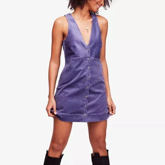 Free People || Rolling Thunder Corduroy Midi Dress - Picture 2 of 6